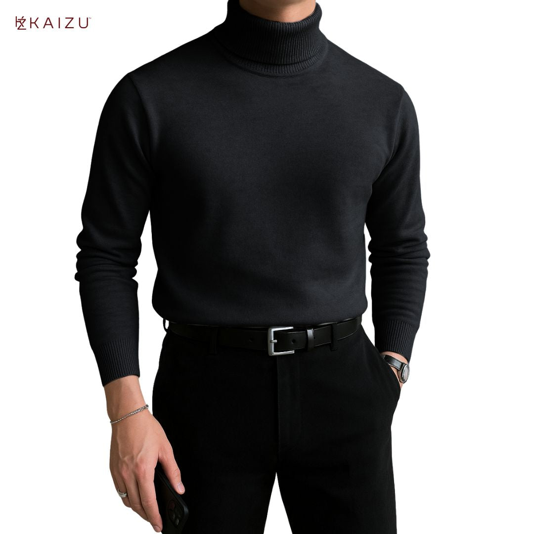 LUCIR KNITTED TURTLENECK LONGSLEEVES - Cozy Knit Fabric, Warm Long